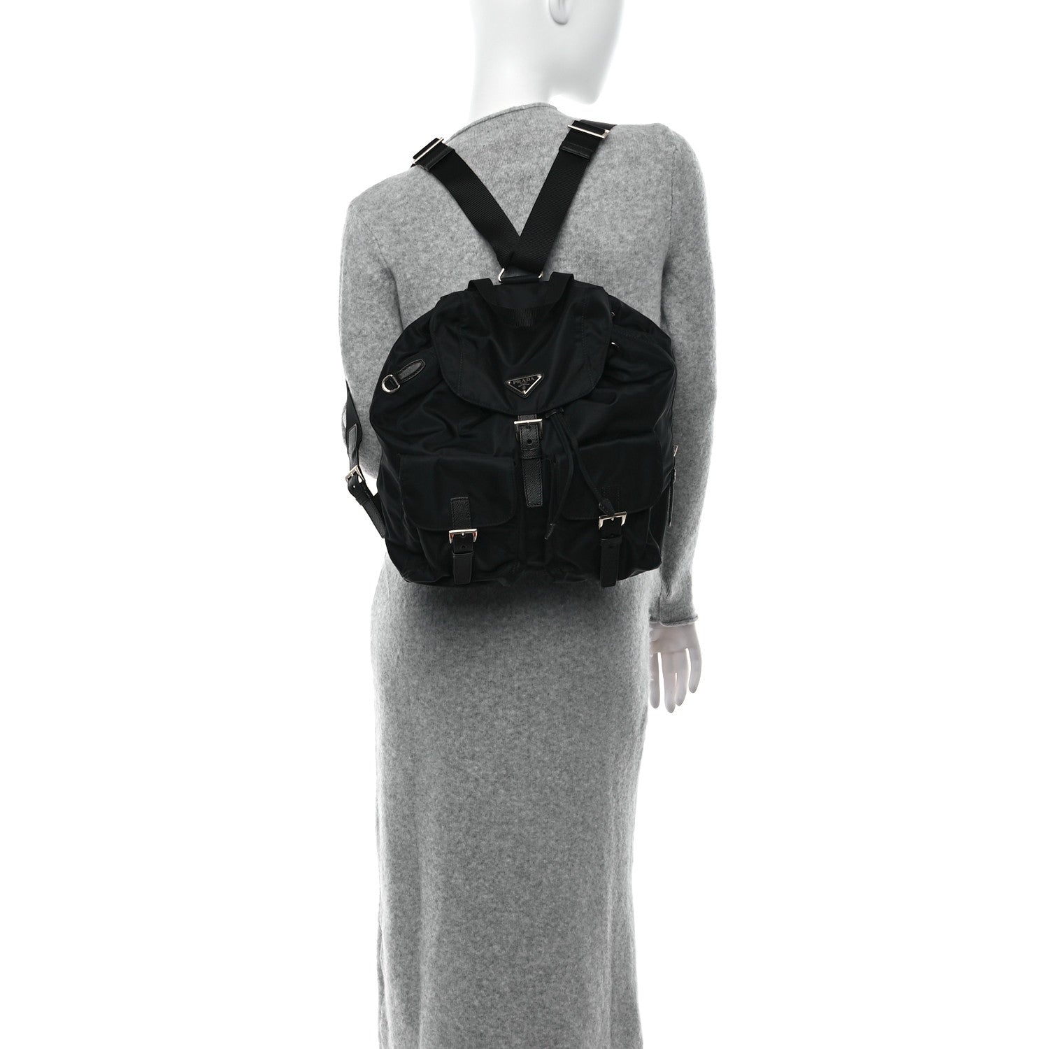 Prada Re-Nylon Saffiano Medium Backpack Black 2 of 11