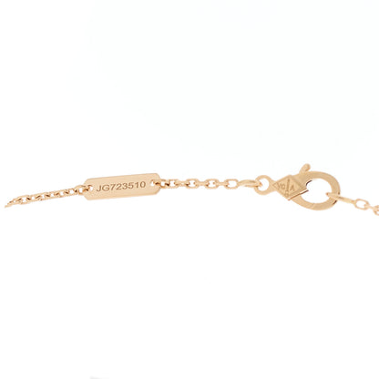 Van Cleef & Arpels 18K Rose Gold Diamond Pink Mother of Pearl Vintage Alhambra Pendant Necklace 5 of 6