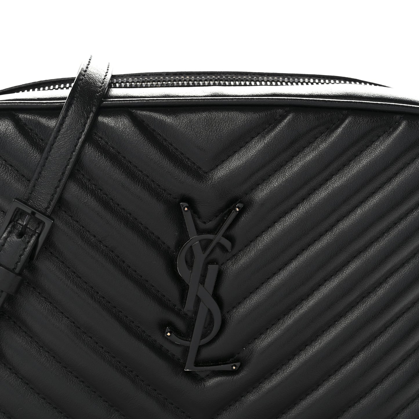 Calfskin Matelasse Monogram Monochrome Lou Camera Bag Black