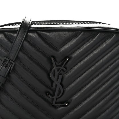 Saint Laurent Calfskin Matelasse Monogram Monochrome Lou Camera Bag Black 8 of 10