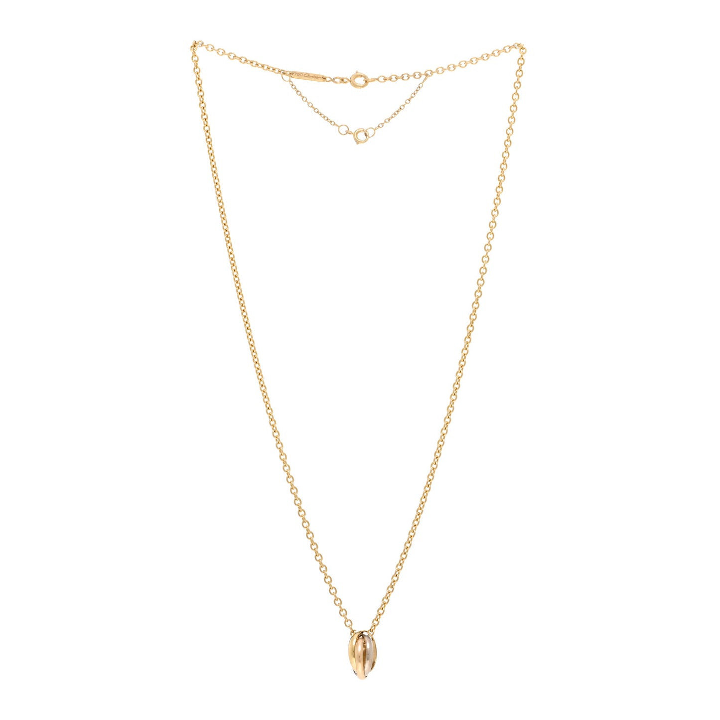 18K Pink Yellow White Gold Trinity Pendant Necklace