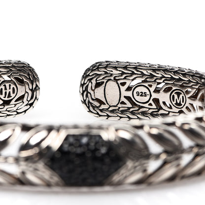 John Hardy Sterling Silver Black Sapphire Kawung Leaf Cuff Bracelet 3 of 3