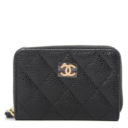 Chanel Caviar Quilted Zip Coin Purse Black 1 of 8