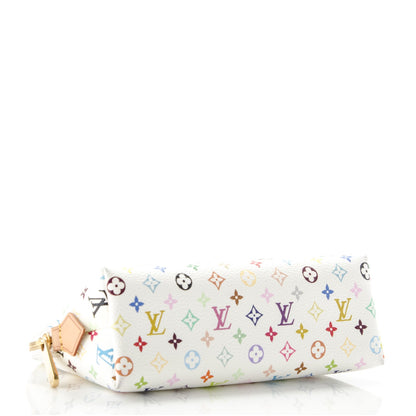 Louis Vuitton Monogram Multicolor Cosmetic Pouch White Litchi 4 of 6