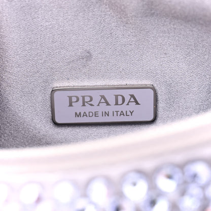 Prada Satin Crystal Mini Re-Edition 2000 Bag Glicine 7 of 11
