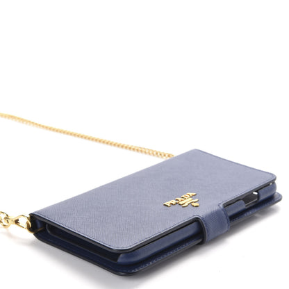 Prada Saffiano Metal iPhone 7 Case Crossbody Wallet Bluette 4 of 10