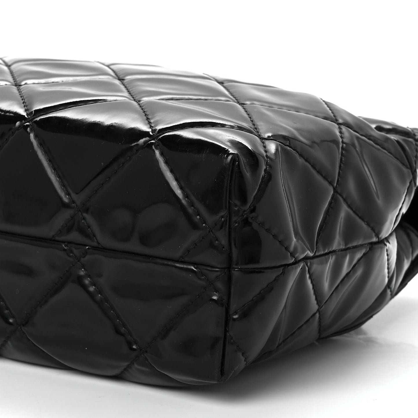 Vinyl Quilted In The Business Flap Bag Black