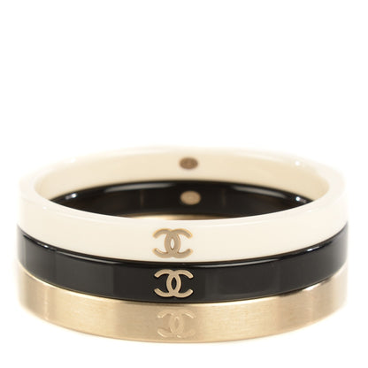 Chanel Resin Metal CC Bangle Set of 3 1 of 6