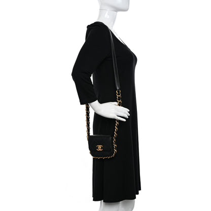 Chanel Calfskin Quilted Mini Framing Chain Bag Black 2 of 11