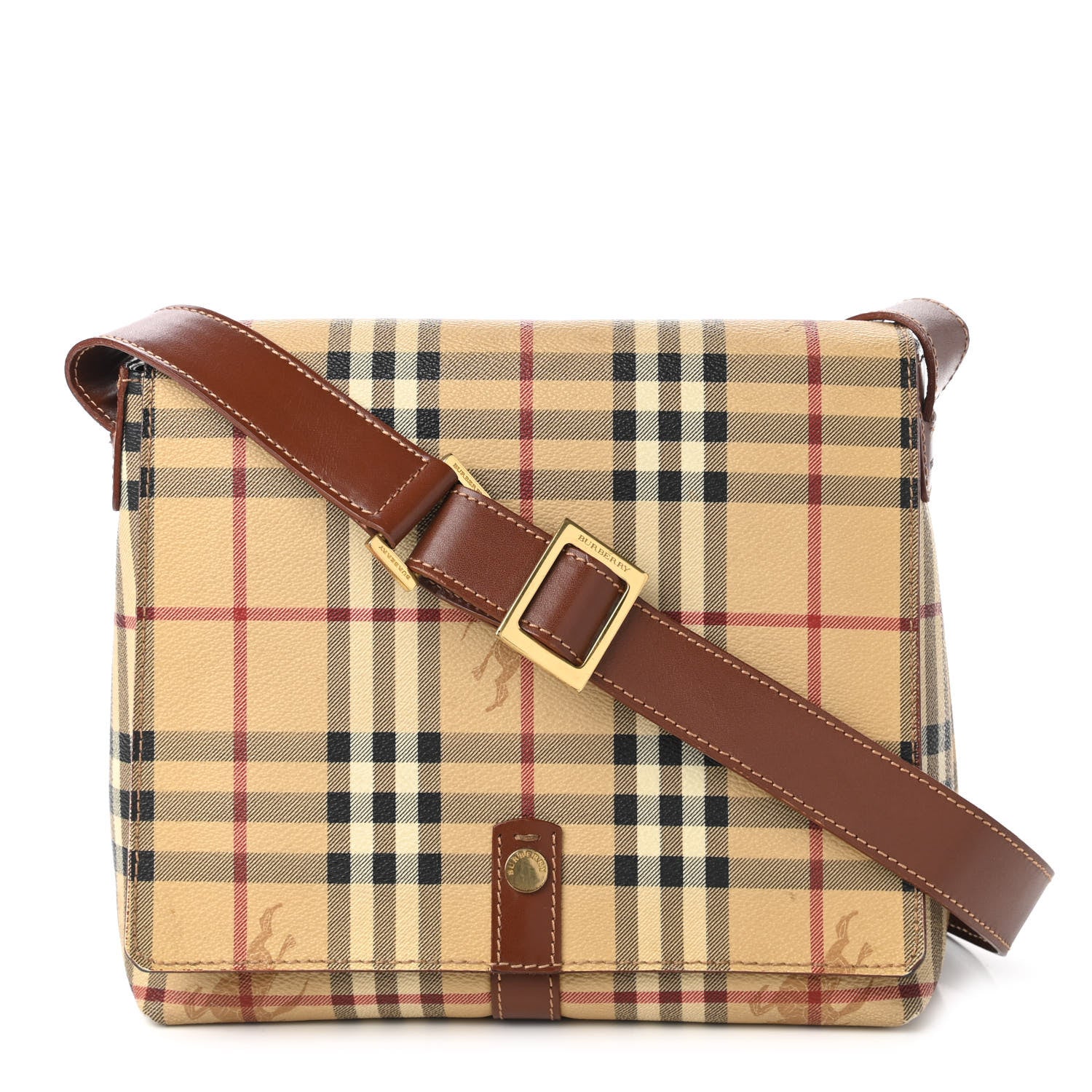 Burberry Haymarket Check Crossbody Bag Brown 1 of 10