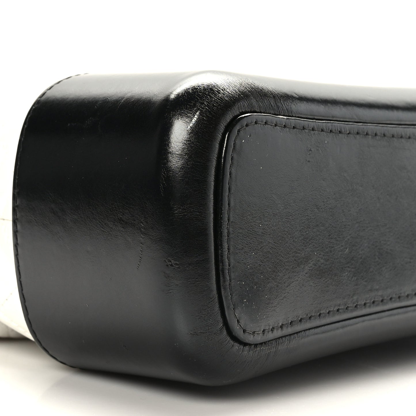 Aged Calfskin Quilted Medium Gabrielle Hobo Black White