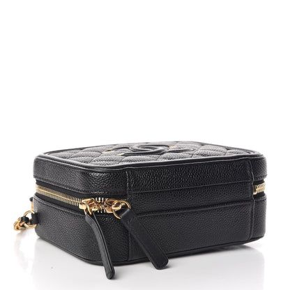 Chanel Caviar Quilted Small CC Filigree Vanity Case Black 4 of 10