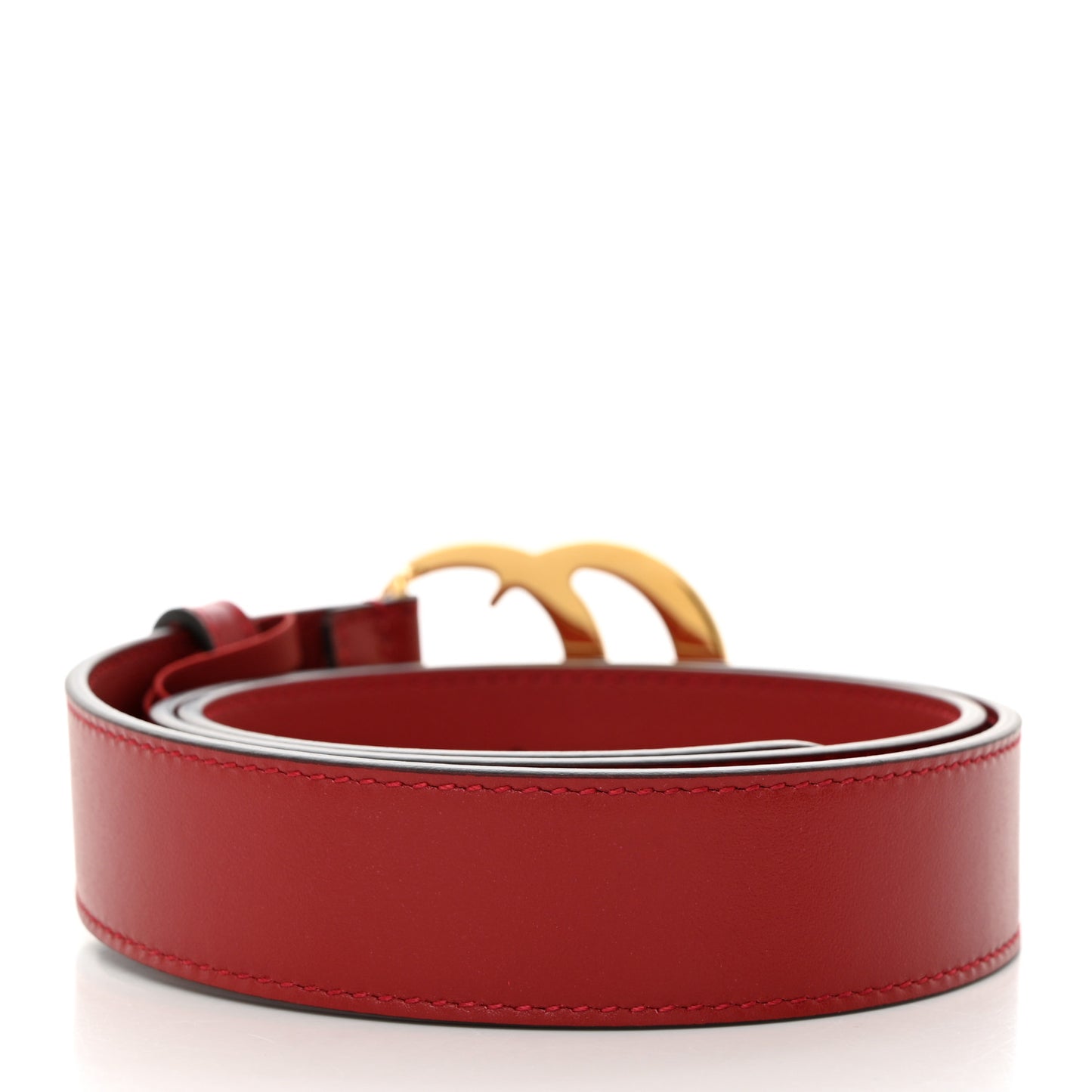Plutone Calfskin Double G 30mm Belt 80 32 Rosso