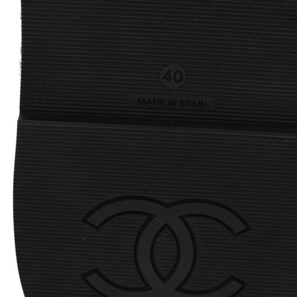 Chanel Wool Alpaca Chain CC Slide Sandals 40 Black 9 of 9