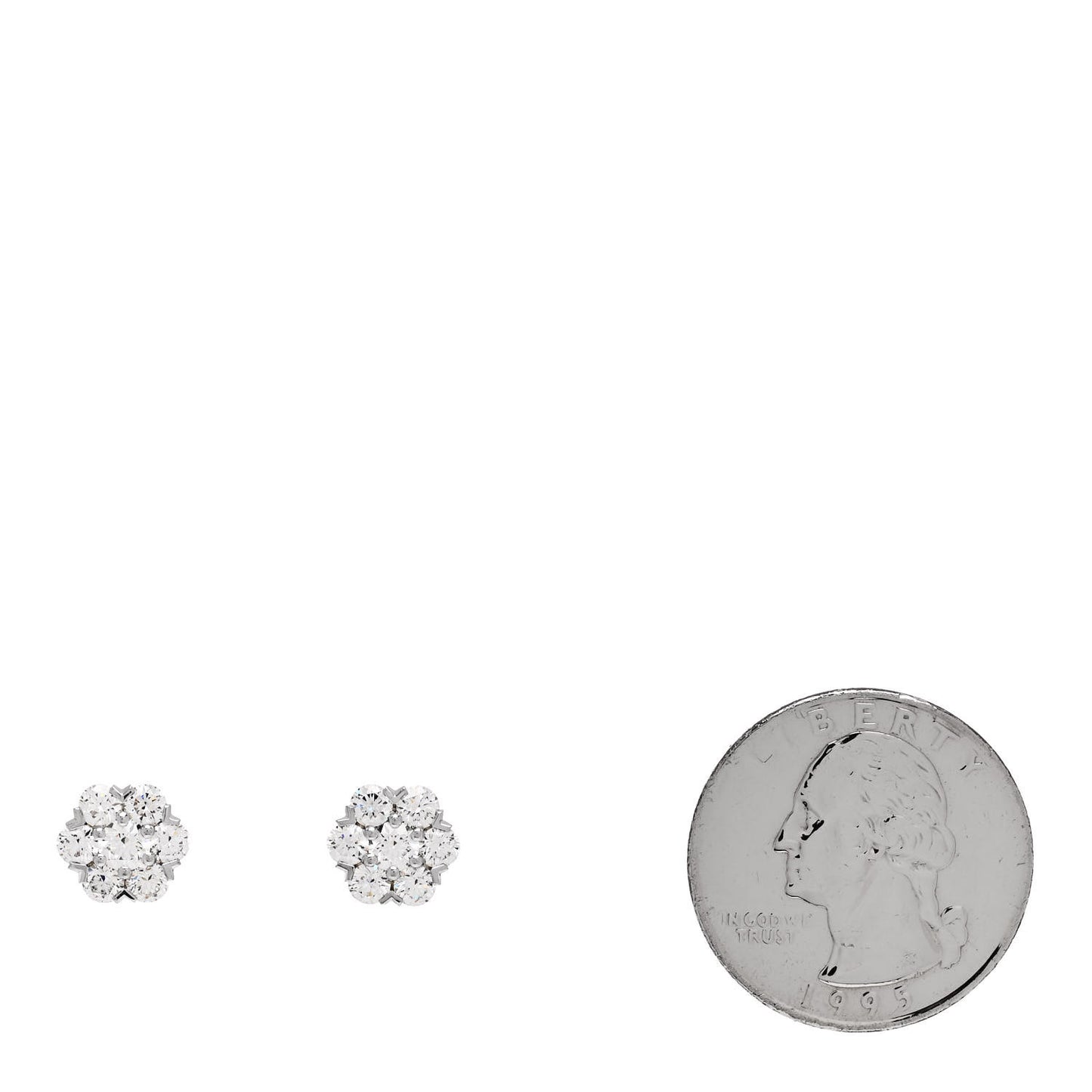 18K White Gold Diamond Fleurette Earrings