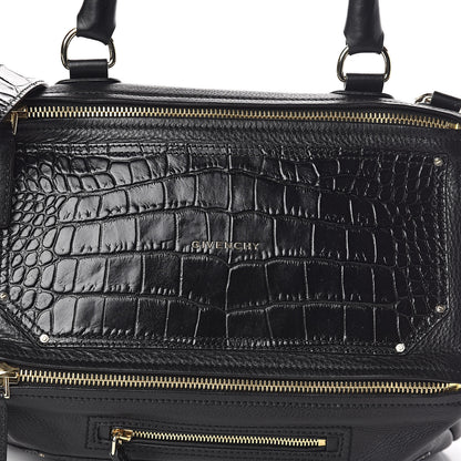 Givenchy Calfskin Crocodile Embossed Medium Pandora Black 7 of 9