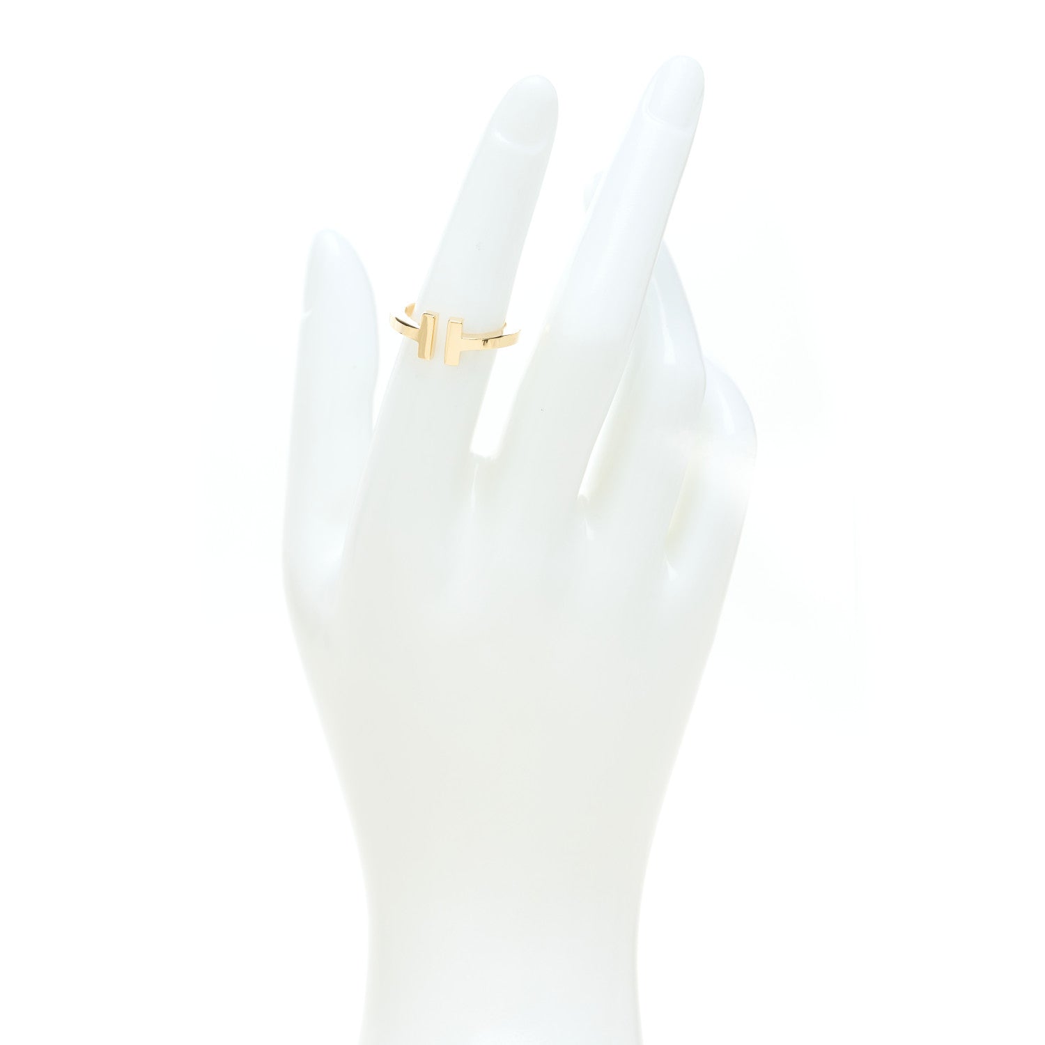 Tiffany 18K Yellow Gold T Square Ring 51 5.75 2 of 4