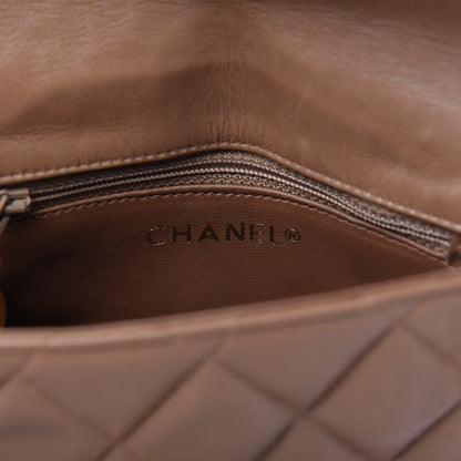 Chanel Lambskin Quilted Flap Camera Case Brown 8 of 11