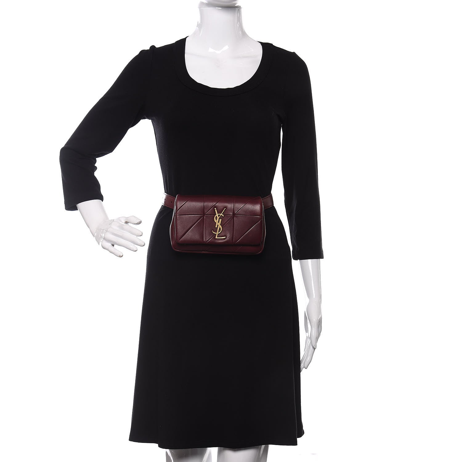 Saint Laurent Lambskin Monogram Jamie Belt Bag Red 2 of 9