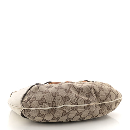 Gucci Monogram Bamboo Horsebit Hobo Off White 4 of 16