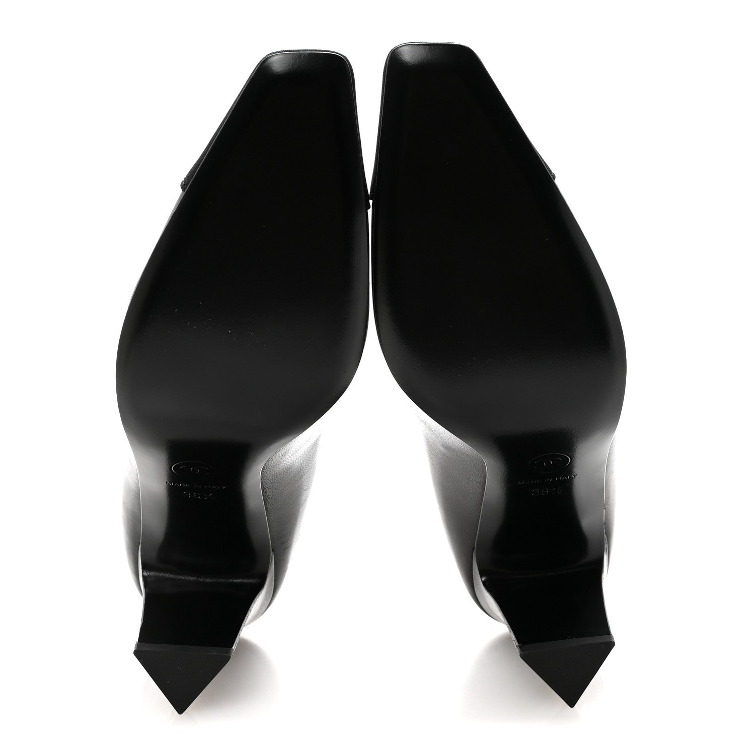Chanel Lambskin Grosgrain Cap Toe CC Pumps 36.5 Black 6 of 9