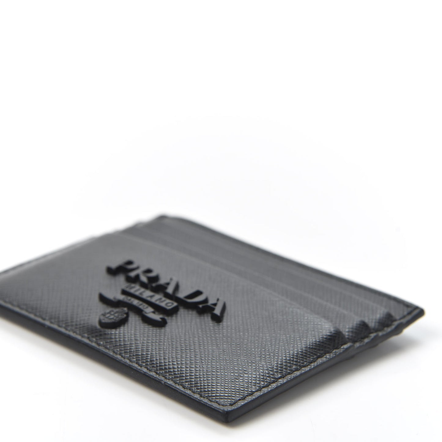 Saffiano Shine Monochrome Card Holder Black
