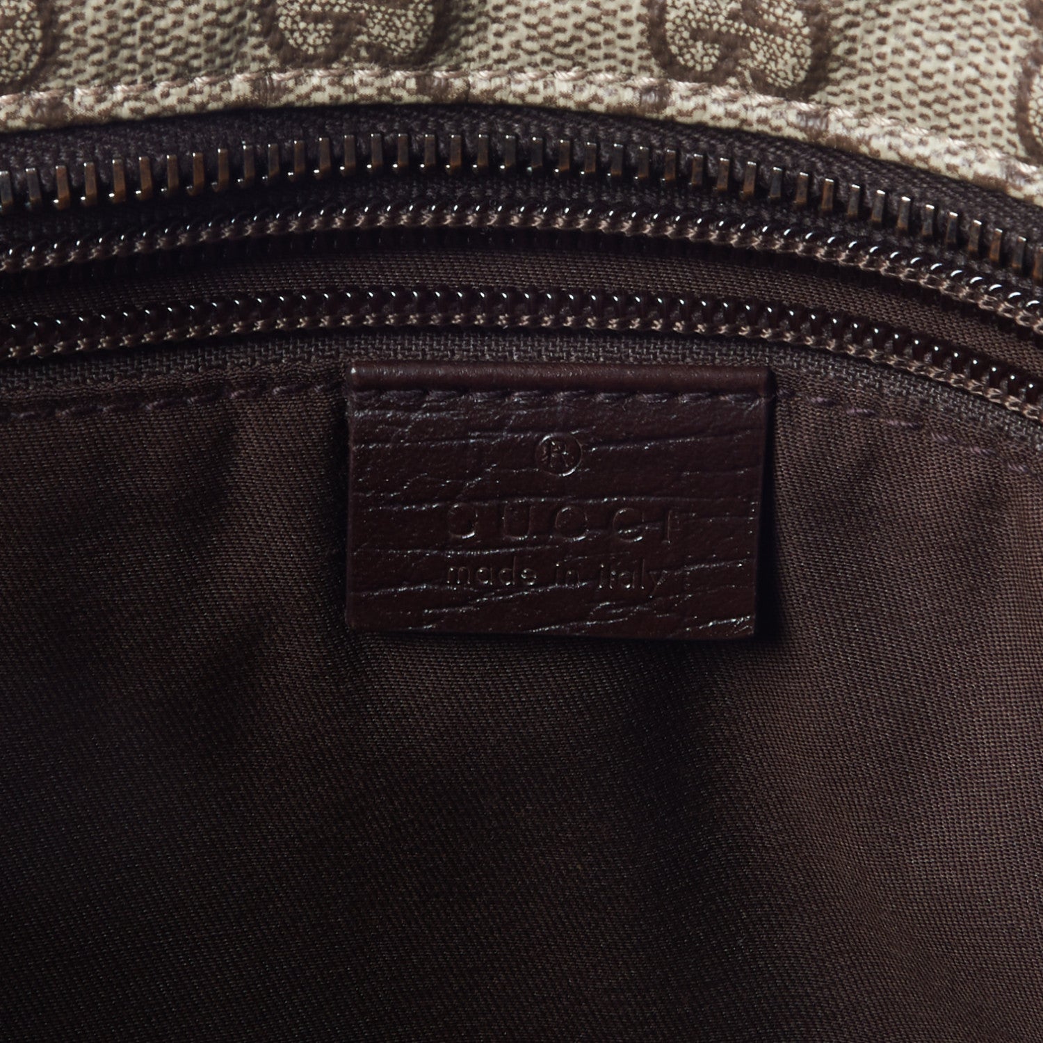 Gucci GG Supreme Monogram Medium Zippered Shopping Tote Dark Brown 9 of 10