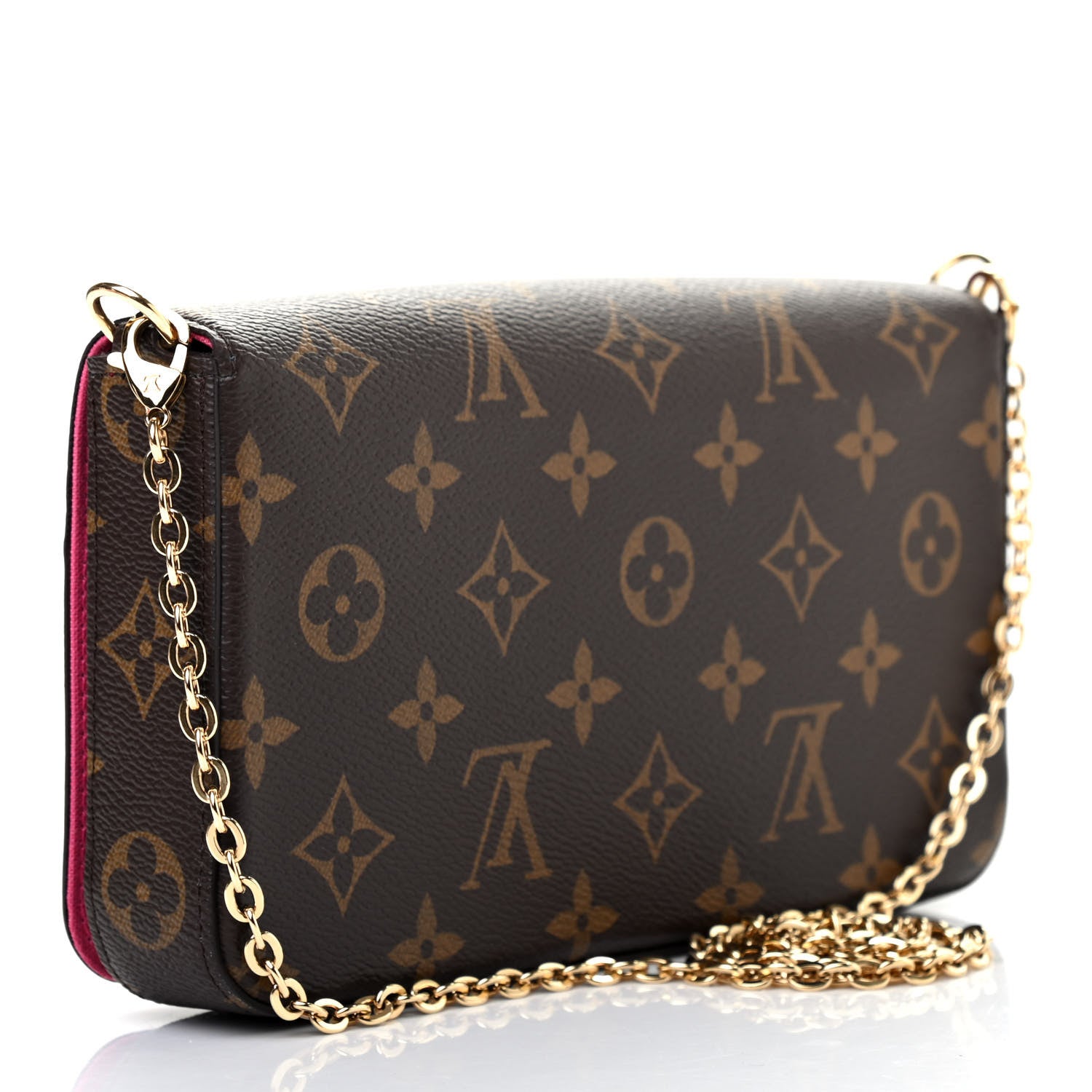 Louis Vuitton Monogram 2021 Christmas Animation Hollywood Pochette Felicie Chain Wallet Fuchsia 3 of 8