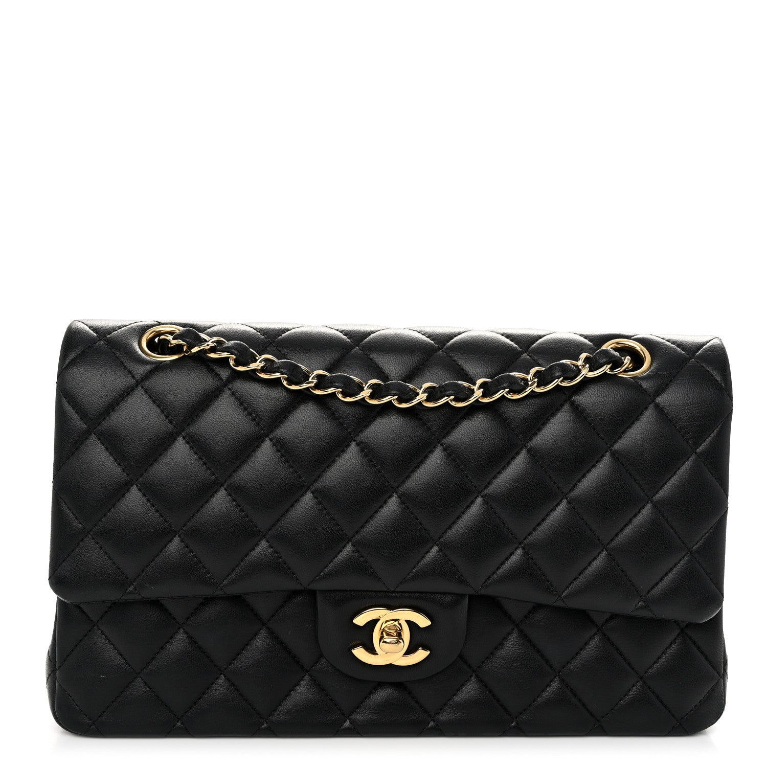 Chanel Lambskin Quilted Medium Double Flap Black 1 of 10