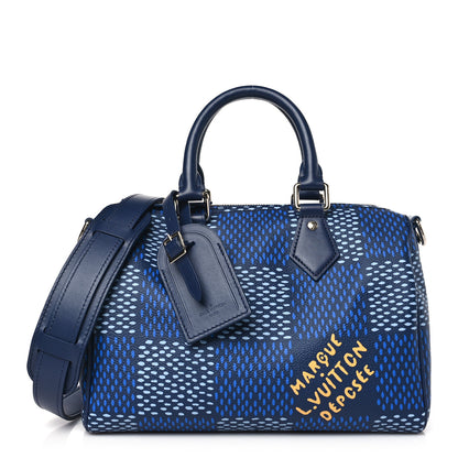 Louis Vuitton Damier Heritage Speedy Bandouliere 25 Blue 1 of 8
