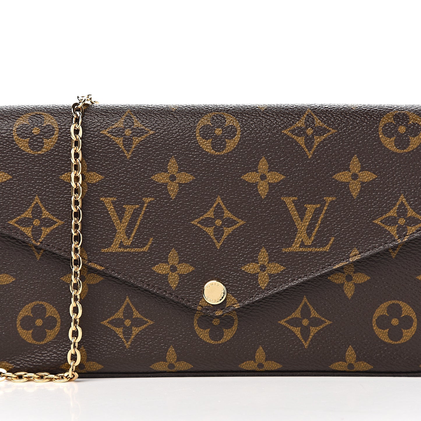 Monogram Pochette Felicie Chain Wallet Fuchsia