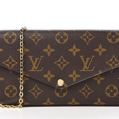 Louis Vuitton Monogram Pochette Felicie Chain Wallet Fuchsia 9 of 10