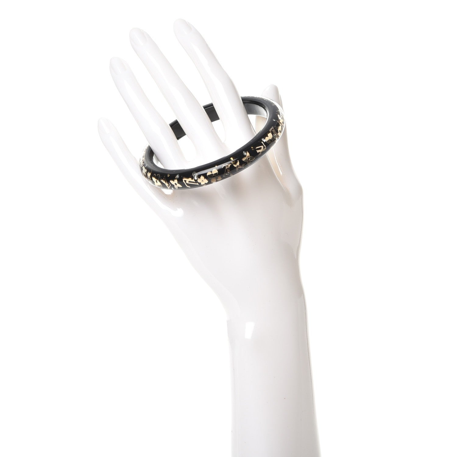 Louis Vuitton Resin Swarovski Medium Inclusion Bracelet PM Black 2 of 4