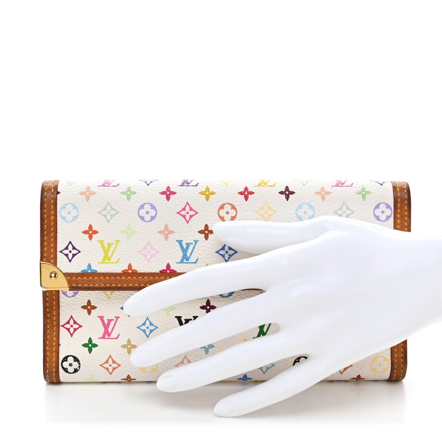 Louis Vuitton Monogram Multicolor Porte Tresor International Wallet White 2 of 8
