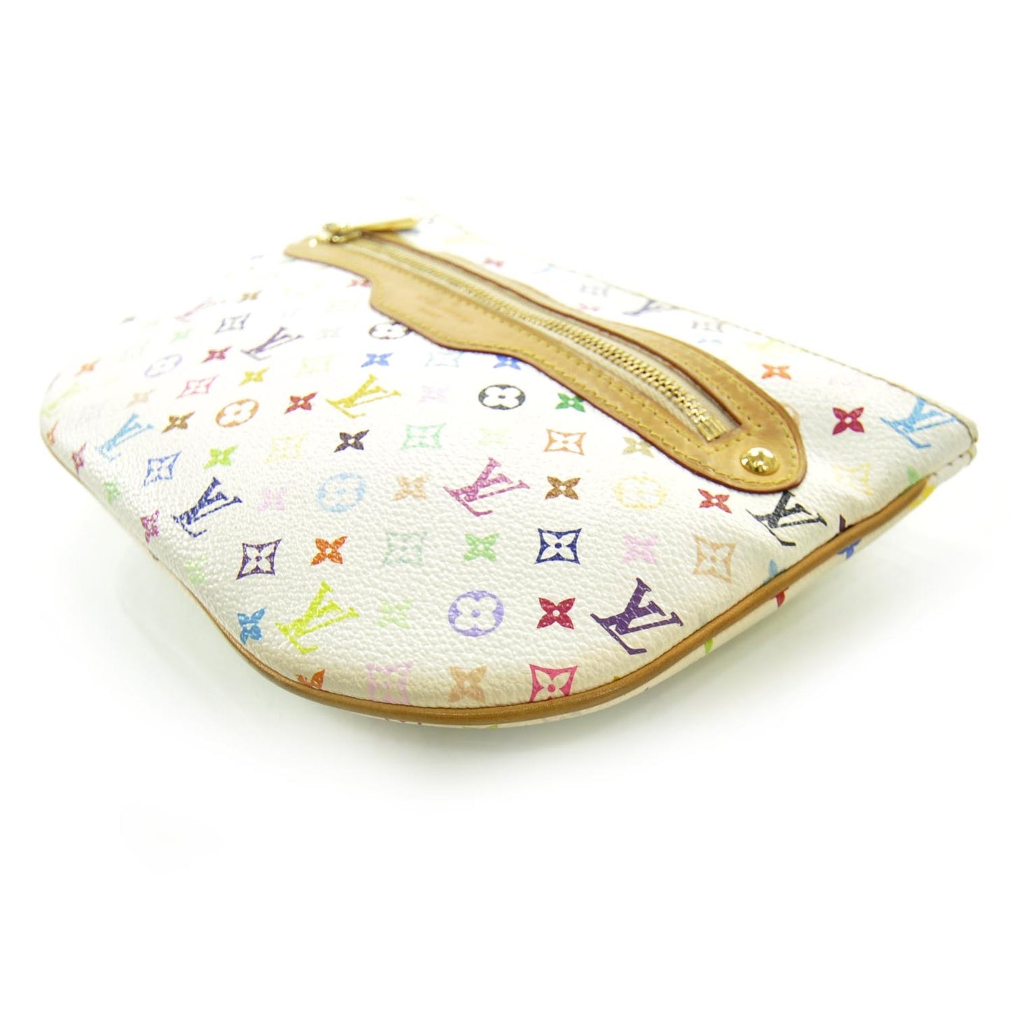Monogram Multicolor Pochette Plate GM White