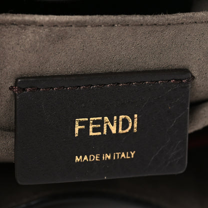 Fendi Vitello Grace F is Fendi Bi-Color FF 1974 Embossed Grande Mon Tresor Bucket Bag Maya Black Fragola 6 of 9