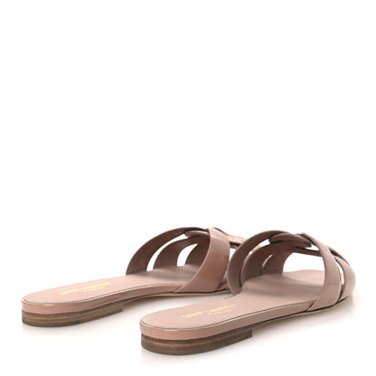Saint Laurent Patent Tribute 05 Slide Sandals 38.5 Nude 5 of 11