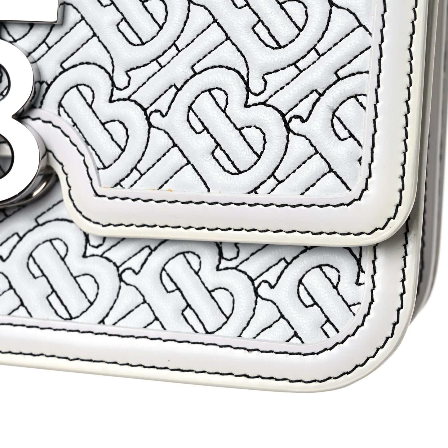 Calfskin Monogram Embossed Small TB Chain Bag Optic White