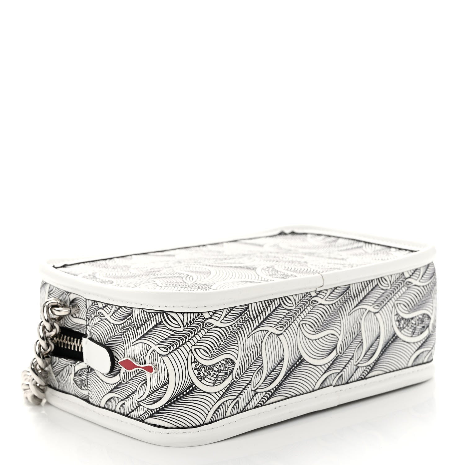 Christian Louboutin Calfskin Small Loubinth Radioloubi White Black 4 of 9