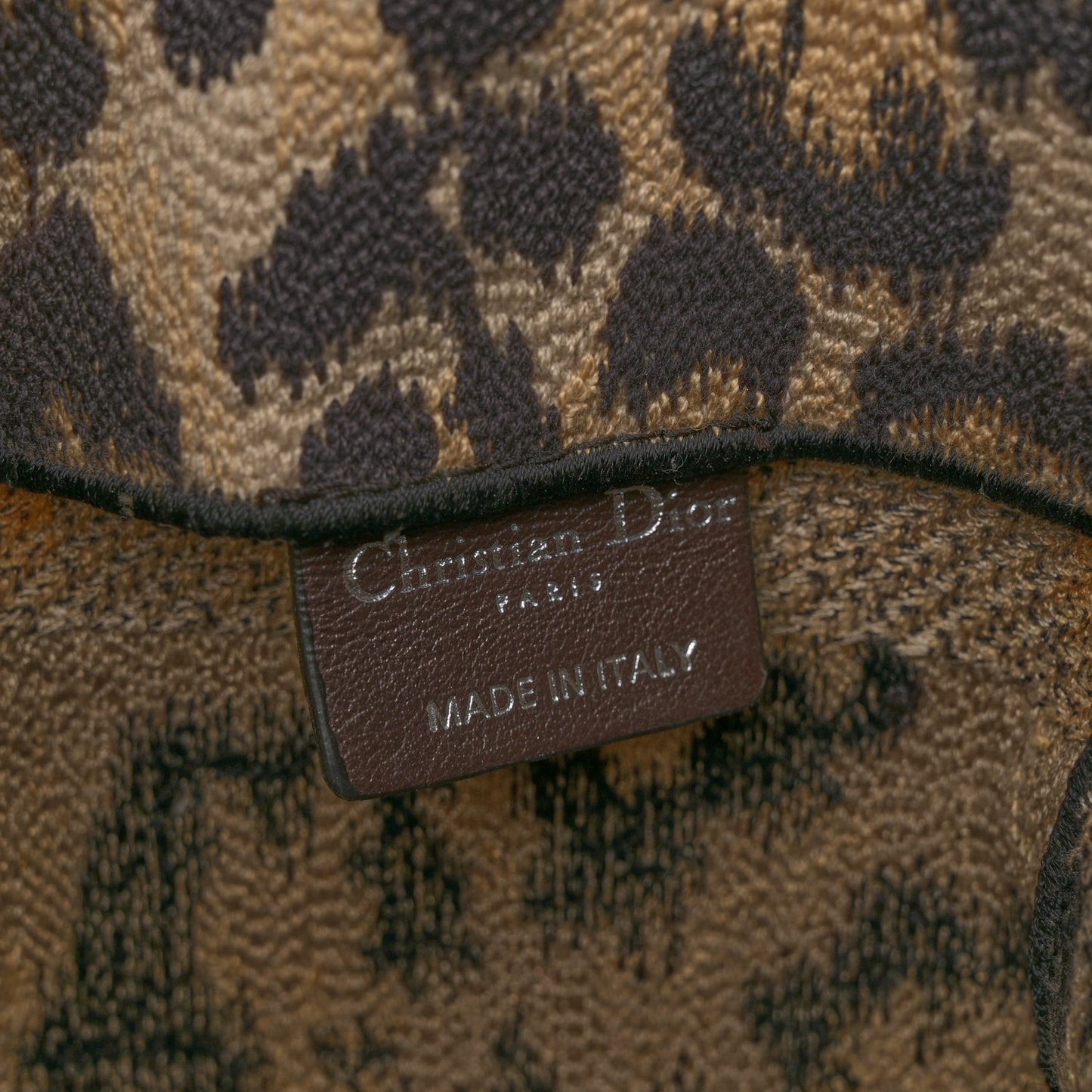 Canvas Mizza Embroidered Leopard Medium Diorcamp Messenger Beige