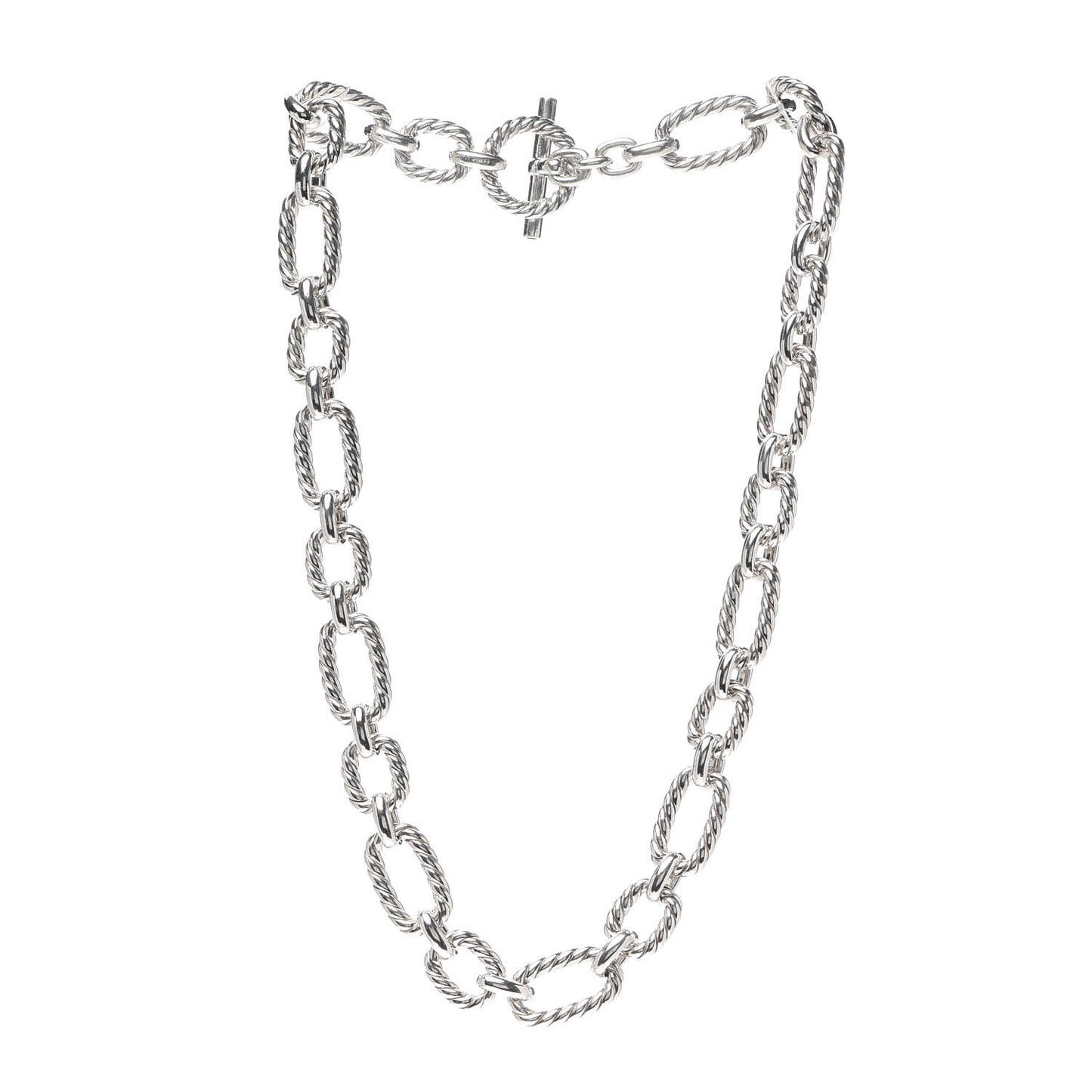 Sterling Silver 12.5mm Cushion Link Chain Necklace