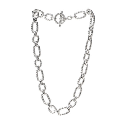 David Yurman Sterling Silver 12.5mm Cushion Link Chain Necklace 3 of 7