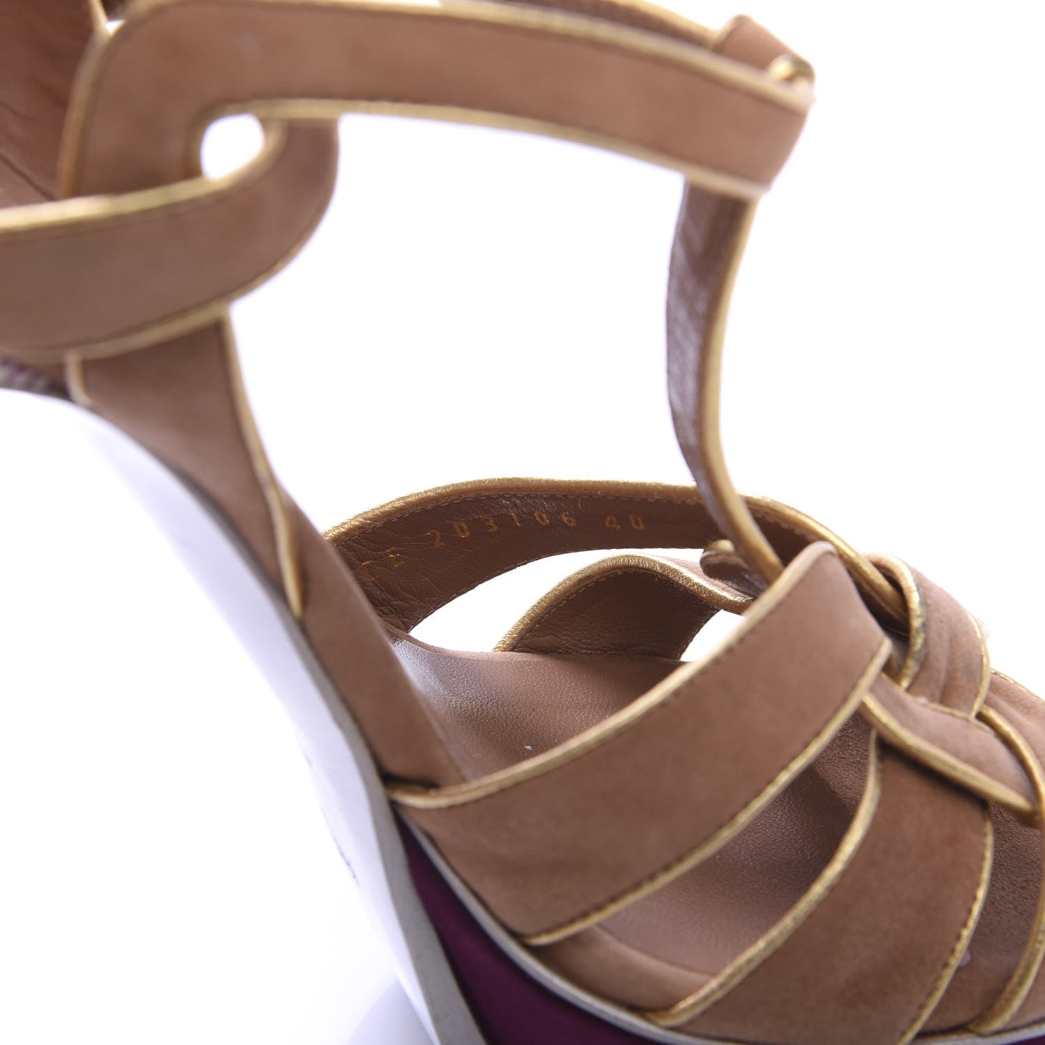 Saint Laurent Suede Snakeskin Embossed Tribute 105 Platform Sandals 40 Multicolor 8 of 8