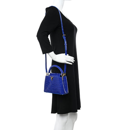 Louis Vuitton Alligator Mini Capucines Bleu Santorin 2 of 11