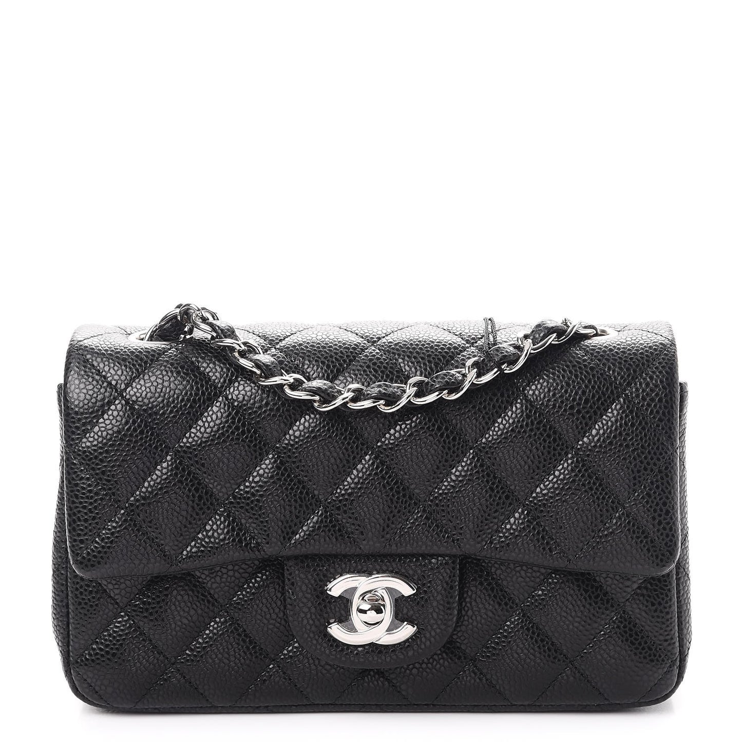 Caviar Quilted Mini Rectangular Flap Black