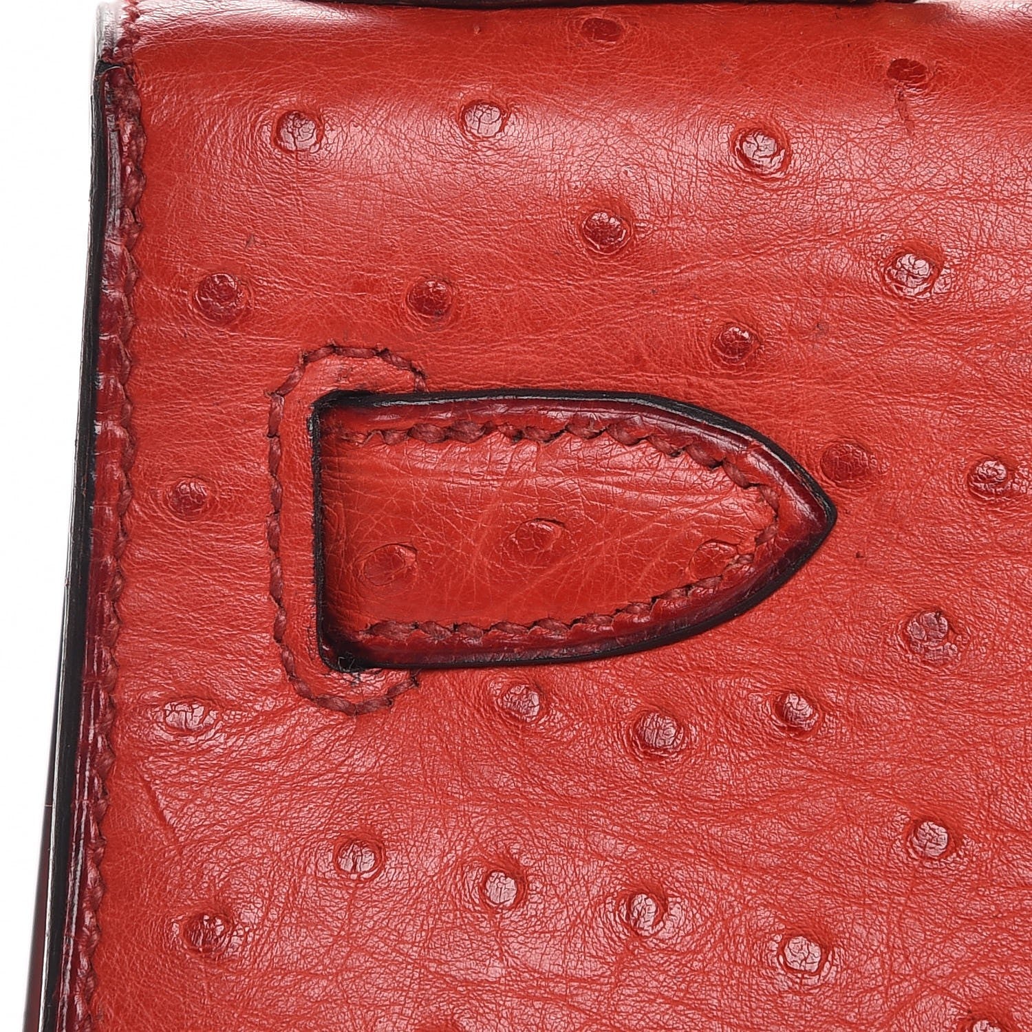 Hermes Ostrich Kelly Sellier 28 Rouge Vif 8 of 36