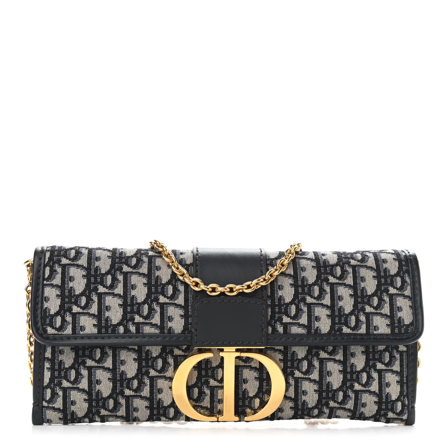 Christian Dior Oblique 30 Montaigne Chain Pouch Blue 1 of 9