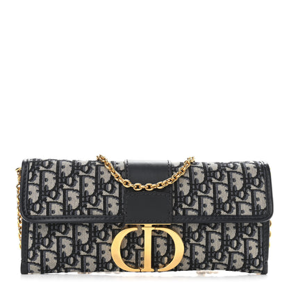Christian Dior Oblique 30 Montaigne Chain Pouch Blue 1 of 9