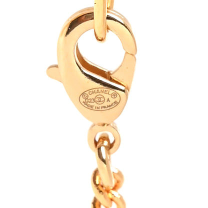 Chanel Crystal Pearl CC Africa Pendant Necklace Gold White 4 of 5
