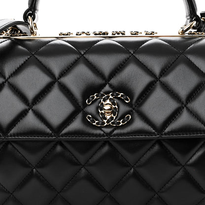 Chanel Lambskin Quilted Small Trendy CC Chain Dual Handle Flap Bag Black 8 of 11